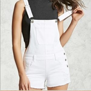 Forever 21 Distressed Overall Shorts